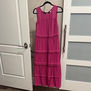 J. Jill Vibrant Pink Sleeveless Dress (size M Tall)